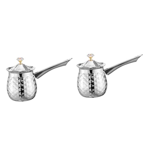 PRETYZOOM 2 Piezas Jarra de vapor para cafetera crisol de chocolate caliente leche Café exprés tetera vidrio taza de espuma de acero inoxidable conveniente taza para espumar Zev