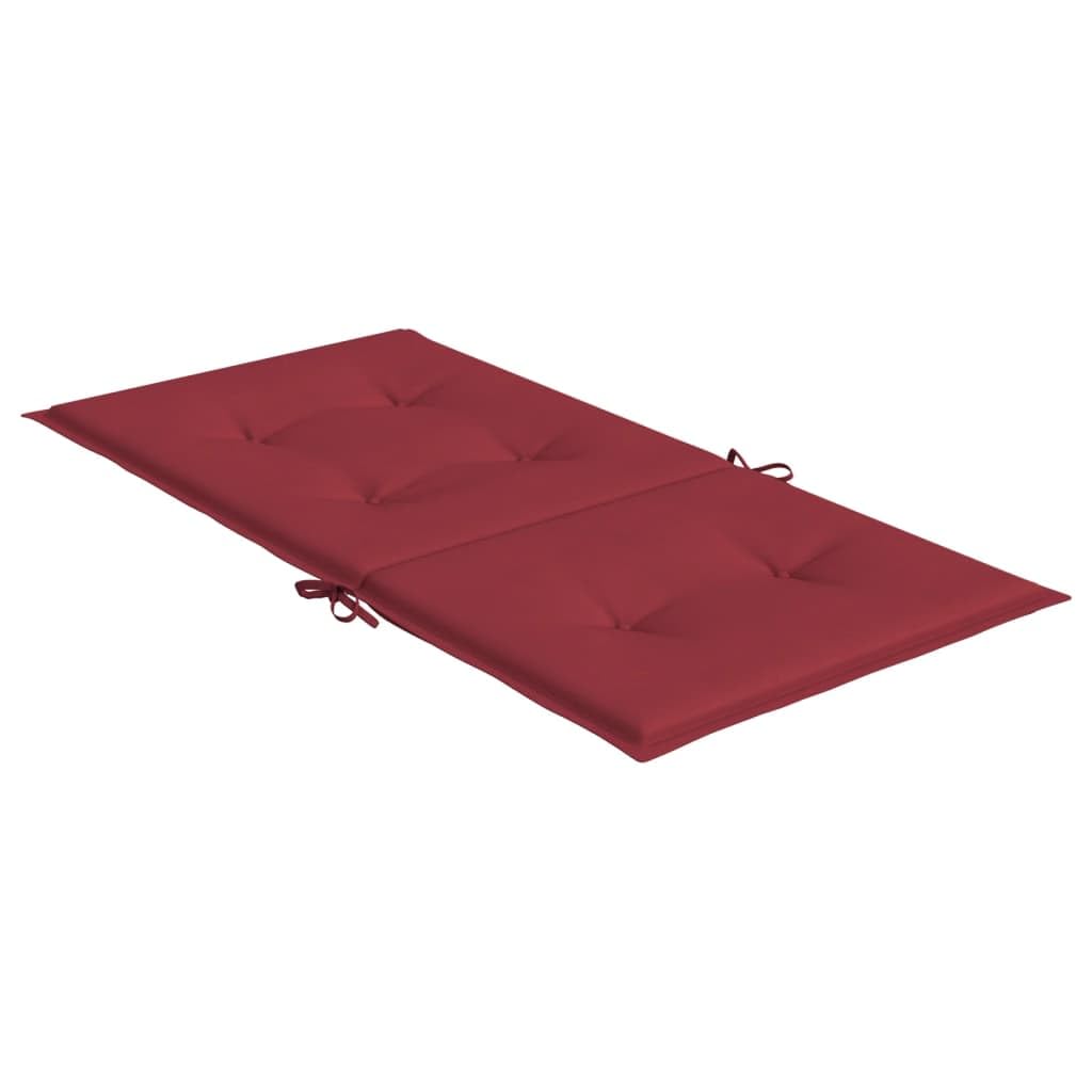 Cuscini per Sedia da Giardino per Sedia a Schienale Basso 4 Pezzi Rosso Vino Cuscino Seduta in Tessuto Oxford 100x50x3cm Idrorepellente Antiscivolo per Esterno ed Interno