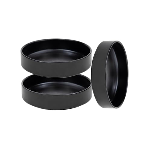 Katzennapf Keramik,3-teiliges Set Futternapf Katze,Der endgültige Katzennapf für Katzen und Welpen 15 * 4cm (Schwarz)