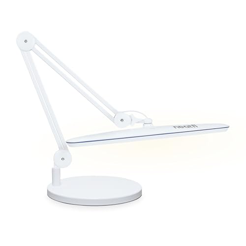 Image of Neatfi XL 2,200 Lumens 20W LED Task Lamp - 23 inch Ultra-Wide Head | 182 SMD LEDs | 4 Brightness Levels | 3 Light Modes | Eye-Caring, Glare-Free | Adjustable Arm (White, CCT with Clamp)