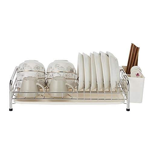 Scolapiatti Scolapiatti in Acciaio Inox 304 Scolapiatti da Cucina Vassoio portaoggetti Scolapiatti Filtro per Lavaggio stoviglie Scolapiatti con vaschetta raccogligocce
