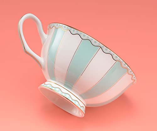 Pfedxoon Bone China Tea Cup With Saucer Spoon 3 Piece Set（7Oz） Cappuccino Cups, Coffee Cups, Tea Cup Set, British Coffee Cups, Porcelain Tea Set, Latte Cups, Mother's Day Gift #TOP3