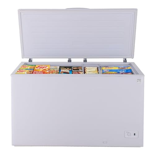 Image of Kenmore Deep Freezer - Chest Freezer, 1 Basket, Garage Ready, Meat Storage, Front Drain, Congelador For Home, Apartment, Basement, Dorm, Shed, Cottage, Manual Defrost, Stand Up, 14.6 Cubic Feet, White