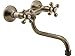 ADGO Stilo Robinet d'évier de cuisine mural avec deux boutons (laiton antique)
