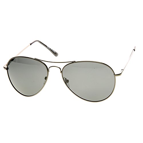 zeroUV Polarized Classic Metal Aviator Sunglasses (Gunmetal)