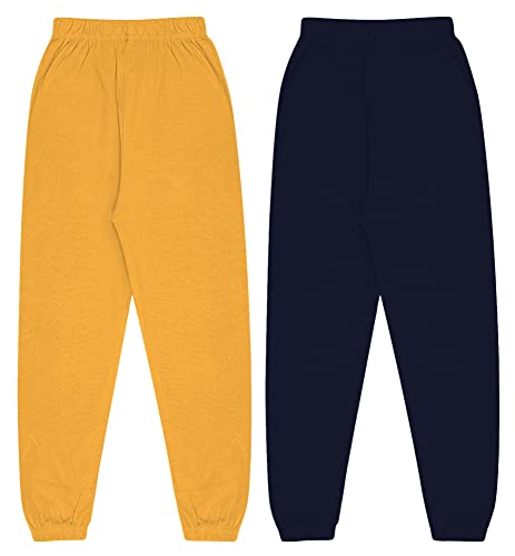 Image of KYDA KIDS Boy's Regular Fit Mid Rise 100% Cotton Track Pant - (Pack of 2)