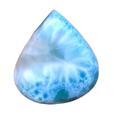 Larimar naturel poire 29x25x5mm pour remplacer une gemme abîmée sur vos bijoux