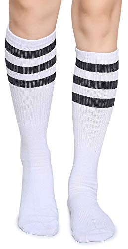 Pareberry Classical Triple Stripes Soft Cotton Over-the-Calf Retro Tube Socks4