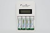 Power Smart PS 451 Smart Charger AA-AAA NiCd-NiMH LCD Fast Auto Cut Off Charger with 1100 mAh 4 AA Cells Ready to Use Rechargeable Battery