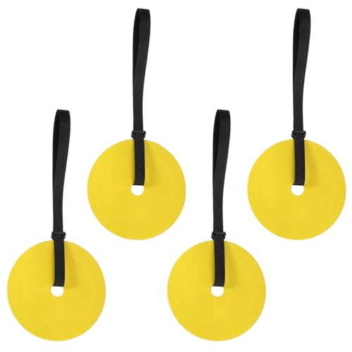 YELARXI - YELARXI Soccer Goal Target, Agility Hockey Shooting Goal Target Discs with 4 Straps Training Equipment, 4 Pcs & Rubber & Yellow -Fit For(Lacrosse Football Soccer Baseball Practice Accuracy