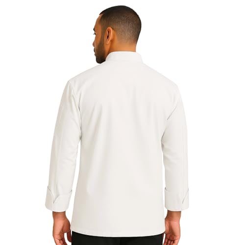 uniformer Full Sleeves Chef Coat for Men | Double-Breasted Chef Coat With Reversible Closure | Comfortable & Stylish | Easy Care & Breathable | Ideal for Chefs, Cooks, and Kitchen Staff