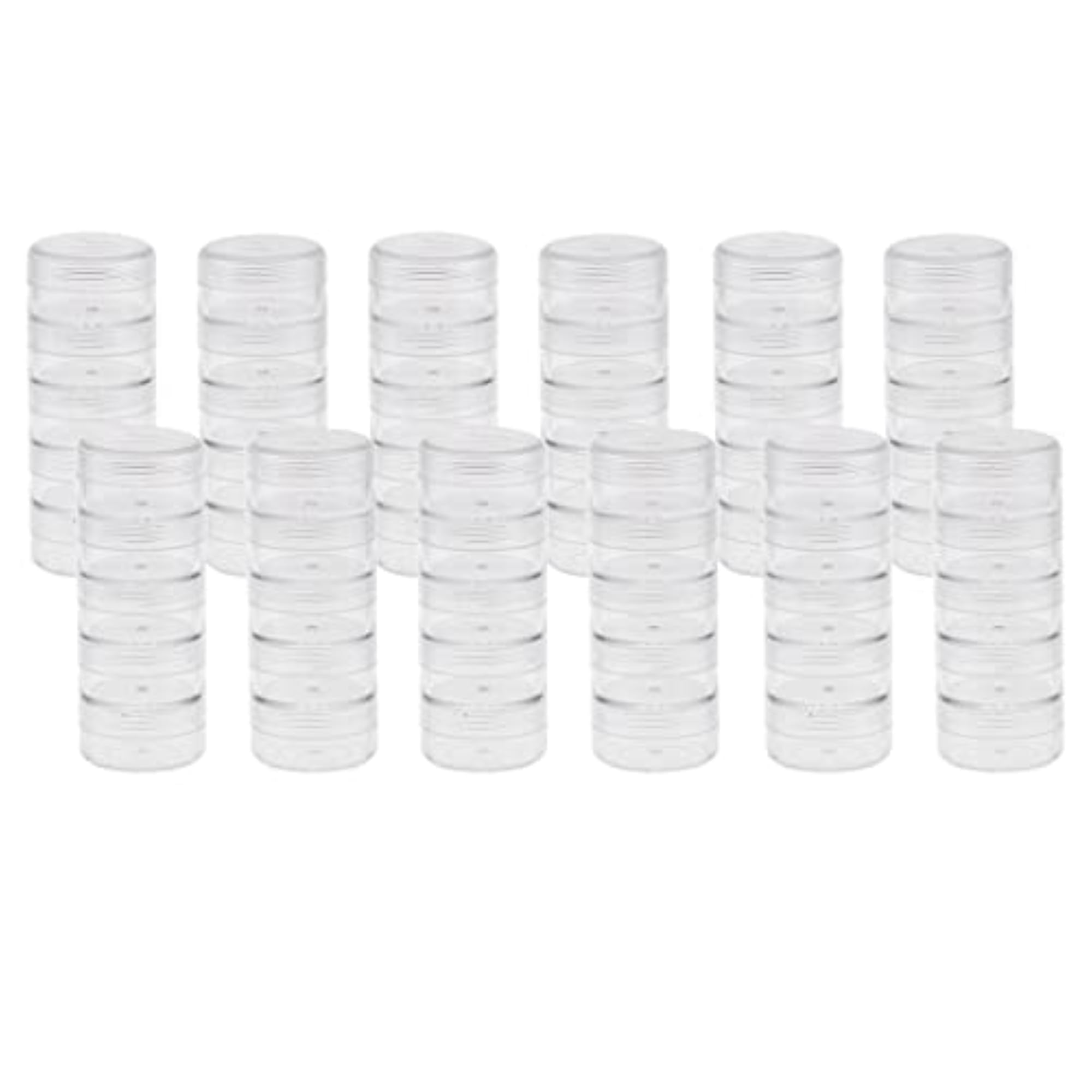 12 Sets Stackable Screw Containers for Bead Storage, 95x36mm