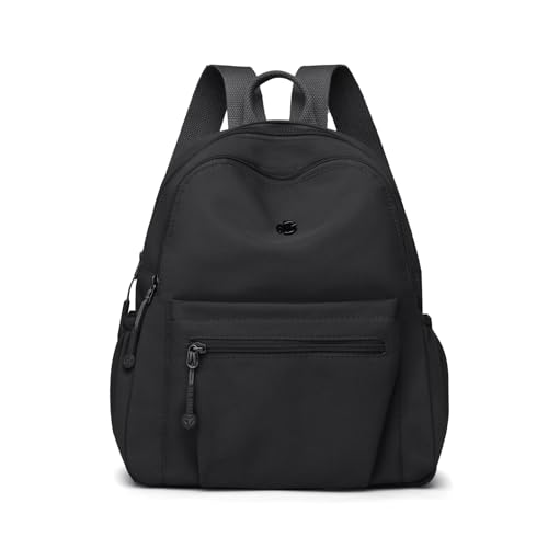Image of Tanweibago Mini Nylon Women Backpacks,11L Small Ladies backpacks Casual Lightweight Women Shopping Travel Daypack (Z-Black)