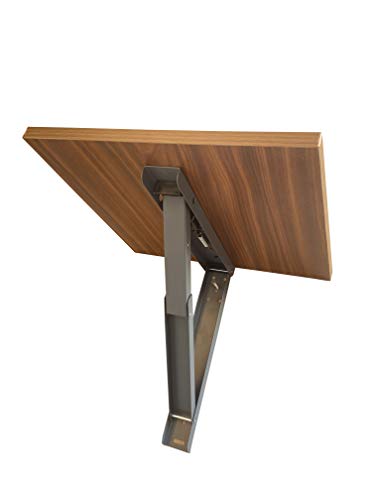 Image of Compal Wooden Wall Mounted Folding Coffee, Tea, Drop-Leaf Bed Side Table, Study Mini Table for Home, Living Room, Office Workstation Computer Side Desk, Trestle Desk (Walnut, Pack of 2)