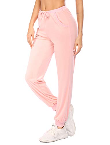 Ekouaer Womens Winter Clothes Pants Fuzzy Fleece Velour Fur Sweater Sweatshirts Couples Sweatpants Pink M #TOP1