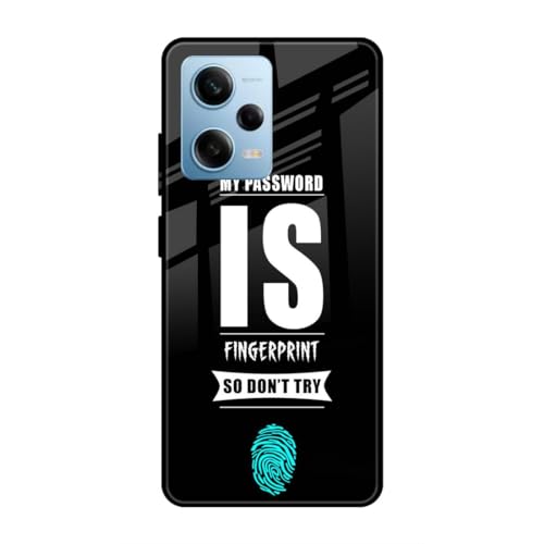 Image of SmashItUp My Password is Fingerprint Designer Printed TPU Metal Case Mobile Back Cover for Redmi Note 12 Pro 5G