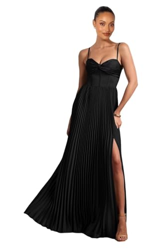 IKMNN Women's Corset Birdesmaid Dresses 2025 Long Pleated Formal Dresss Plus Size Black Evening Party Gown for Women 22