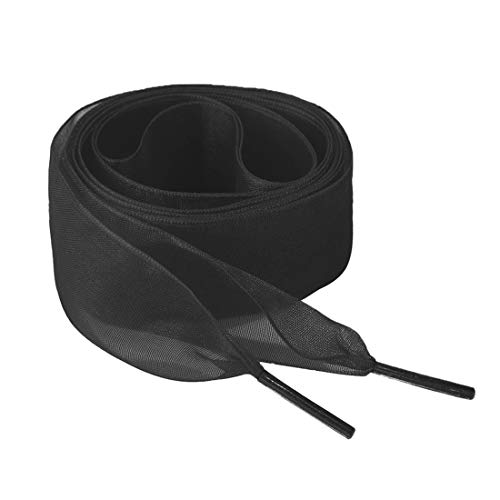 Allegra K 2 Pairs Flat Snow Yarn Shoelaces 2.5cm/4cm Wide Transparent Shoe Laces for Sneakers...