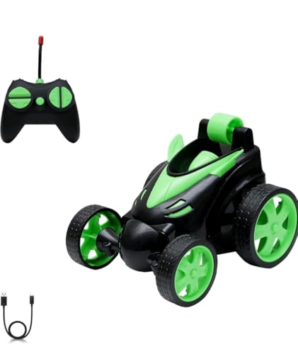 Image of Chettriyanshi Rechargeable RC Stunt Car for Kids | 360 Rotating Remote Control Toy Car with LED Lights & Music | USB Charging | Gift for Boys & Girls (Colour as per Stock Available)
