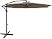 SUNGREEN Offset Patio Umbrella 10ft Hanging Umbrella Outdoor Market Cantilever Umbrella with Umbrella Cover Crank Lift & Cross Base for Garden Backyard Deck and Poolside-Brown