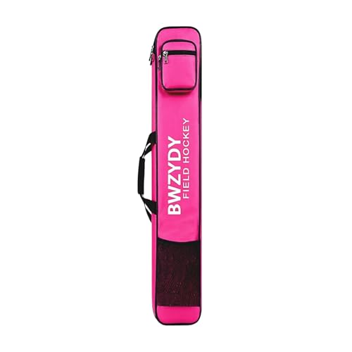 Field Hockey Stick Bag - Spacious & Practical Holds Multiple Sticks Premium Waterproof Thickened Fabric Large Capacity for Gear + Top Zipper & Bottom Mesh Pockets Ideal for Training & Games (pink)