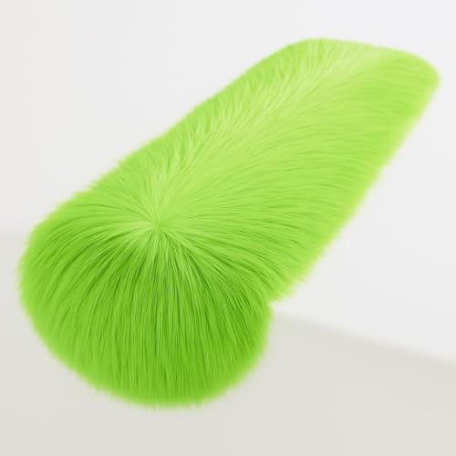 FabricLA Lime Green Table Runner | Faux Fur Table Runners | 12 X 90-Inch Long Fluffy Snow Christmas & Holiday Decor | Dining Table Runner