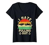 Photo Gallery donna retro vintage boat boating joke i hate pulling out maglietta con collo a v Photo Gallery donna retro vintage boat boating joke i hate pulling out maglietta con collo a v