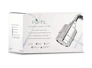 Purifit 15 Stage Shower Filter for Hard Water Softening & Chlorine Removal - High Hardness Filter |Silver| Pack of 1