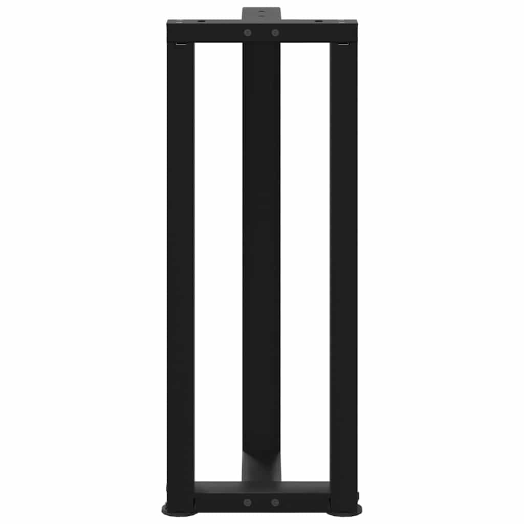 Nogi stołu konsolowego w kształcie litery T ze stali malowanej proszkowo, czarne, 38 x 25 x (72-73) cm, 2 sztuki, z regulowaną wysokością i stabilną płytą montażową do salonu, biura