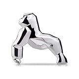 JFZS 3D Gorilla Metal Car Sticker Car Motorcycle Logo Badge Emblem Tail Decals,Silver