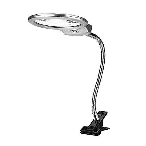 MHGD Tischlupe Led Lupe Schreibtischklemme Flexible Lupe Einstellbarer Schmuck zum Lesen Nähen Uhrenreparatur tragbar Cover