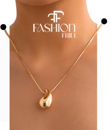 Fashion Frill Necklace for Women Water Droplets Comma Necklace Gold Teardrop Pendant Gold Chain Necklace Chain Birthday Christmas Gifts for Girls (B0CZTLBKTT) Amazon Price History, Amazon Price Tracker