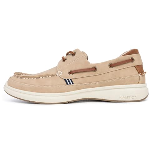 Image of Nautica Men's Lace-Up Moccasin Boat Shoes - Cushioned Insole Casual Deck Loafers for Walking Comfort - Zapato