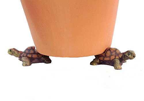 Goodman and Wife Set of 3 Poly Resin Turtle Shaped Pot Feet or Planter Risers (Small Size Turtle Shape Each Measures 2.25 inches Long 1.25 inches Tall)