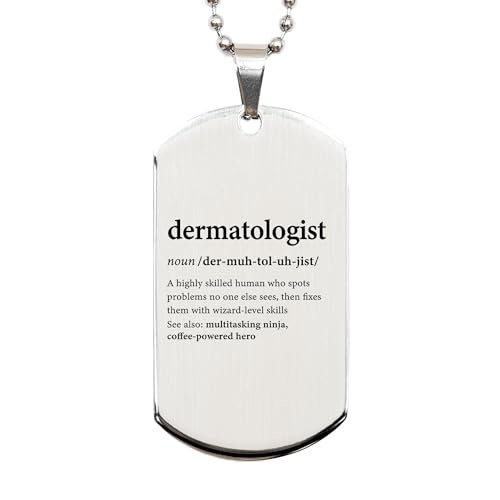 DesiDD Dermatologist Silver Dog Tag Necklace