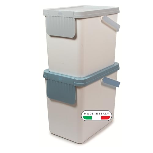Snips - Pattumiera Differenziata, Set 2x25L Bidoni Differenziata da Interno, Esterno e Cucina...