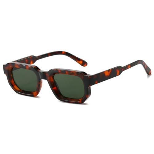 Lunettes de soleil tendance femmes verres UV400 bleus monture léopard