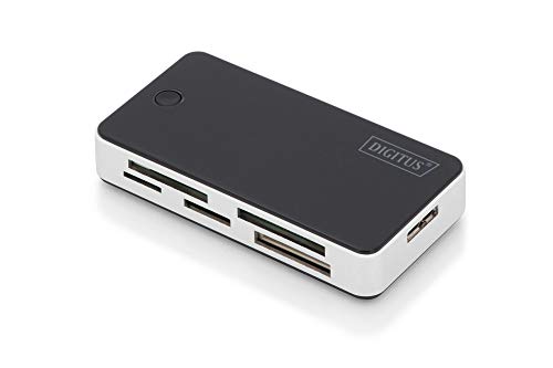DIGITUS USB 3.0 Card Reader, All-in-One Card Reader for MS, SD, SDHC, MiniSD, M2, CF, MD, SDXC Memory Cards, Black