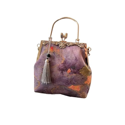 Chinese women's retro printed handbag, embroidered shoulder bag, large capacity bag, dinner and wedding gifts