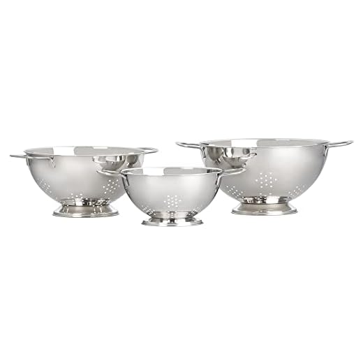 Set of 3 Stackable Stainless Steel Colanders