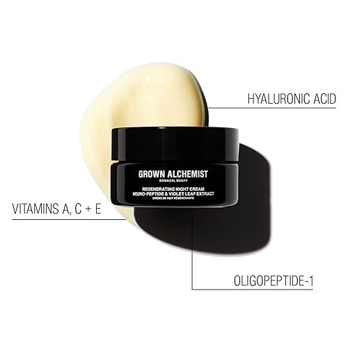 Grown Alchemist Night Cream, Regenerating Overnight Anti Wrinkle, Anti Aging Face Cream - Vegan Peptides, Collagen Cream, Vitamin Rich for Tightening and Firming, Hydrating Hyaluronic Acid 40 ml