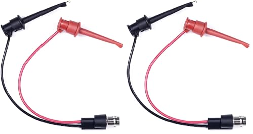 Image of BNC Test Leads, BNC to Mini Grabber Test Clip, Test Lead Breakout Cable for Multimeter, 5A Current Rating, 2 Pack