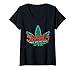 Femme Namast'ay Home Weed Dope Coussin de yoga et méditation T-Shirt avec Col en V
