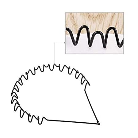 Image of Zigzag Headband For Unisex Wavy Hair Band For Boys And Girls,Black Metal Zig Zag Wave Hairband - Unisex (Pack of 3)