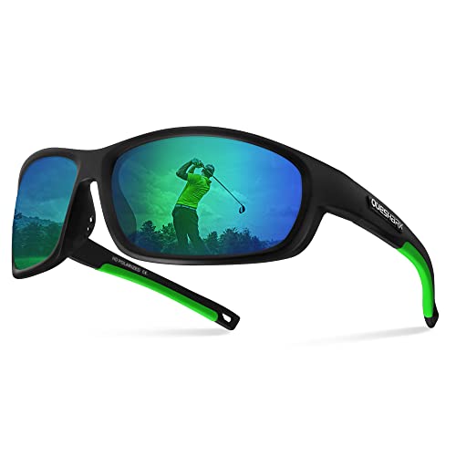 Queshark Gafas de Sol Deportivas Polarizadas para Hombres y Mujeres, Ciclismo, Correr, Golf, Pesca, Retro Gafas Envolventes QE36 Cover