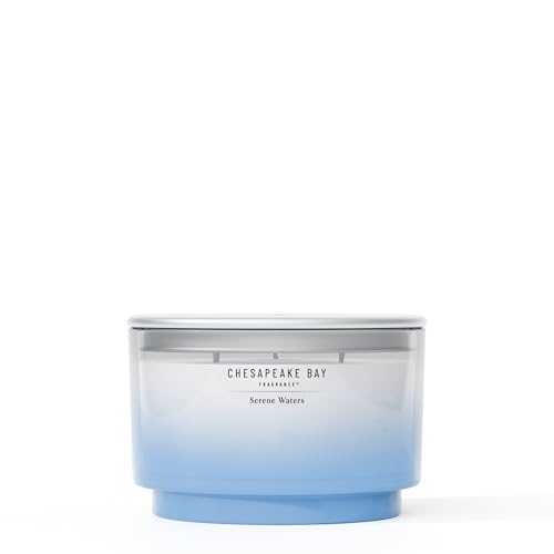 Chesapeake Bay 14.5oz Serene Waters Scented Candle Mood Evoking Fragrance Sea Glass-Inspired Jar Premium Soy Blend Wax with Essential Oils Coastal Fragrance for Home Dcor or Gifting
