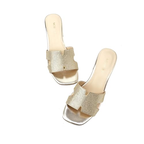 Image of Women's Chunky Open Toe Low Block Heels Kitten Dressy Heels for Women Low Heel Sandals for Women Summer Comfy Heels