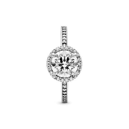 PANDORA Timeless Women's Sterling Silver Round Sparkle Halo Cubic Zirconia Ring
