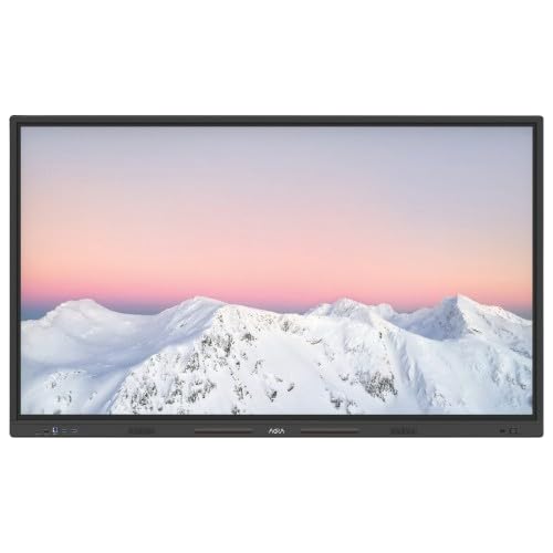 AORA 75 Inch 4K Interactive Flat Panel Screen Display, 100000 Hrs Life Span, 8GB RAM, 128GB ROM, DLED Screen, Two-Way Wireless Casting, Digital Whiteboard Software | Black