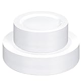 Moretoes 100PCS White Plastic Plates Disposable 10inch Dinner Plates and 7inch Dessert Salad Plates Heavy Duty Plates for Wedding Party and Birthday